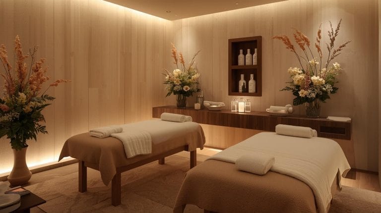A couple enjoying a relaxing spa treatment together at a luxury spa center in Dhaka